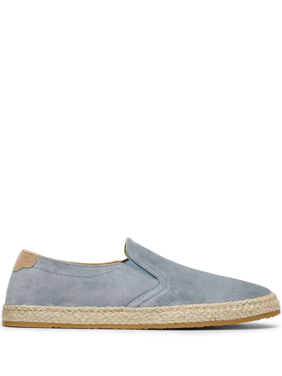 almond-toe suede loafers