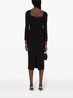 bow-detail crepe midi dress