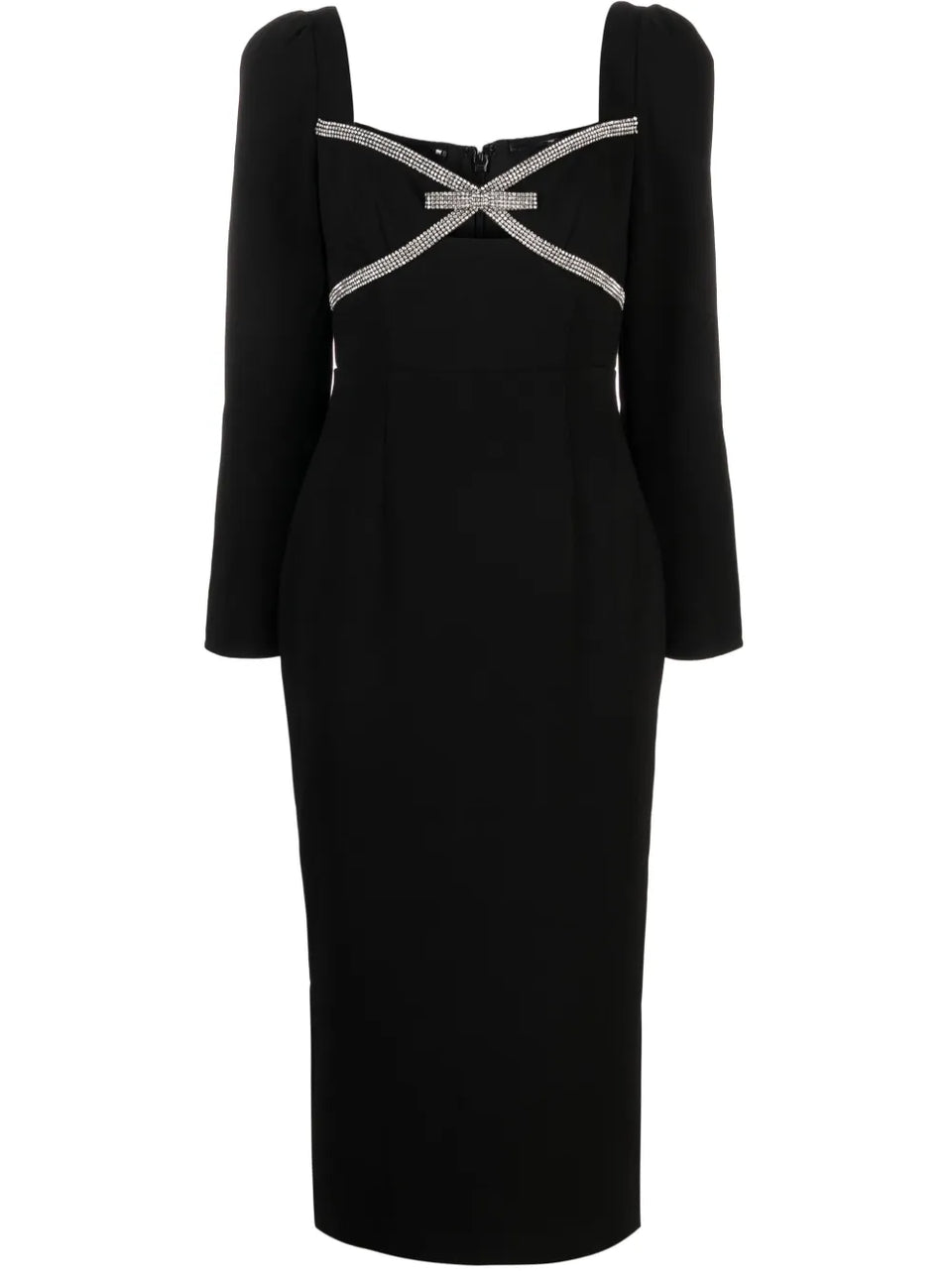 bow-detail crepe midi dress