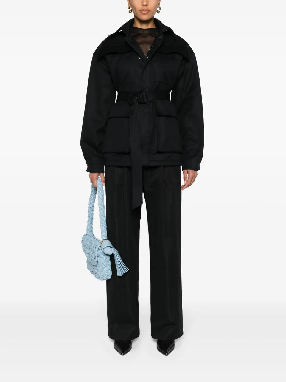 wide-leg tailored trousers