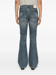 P004 low-rise flared jeans