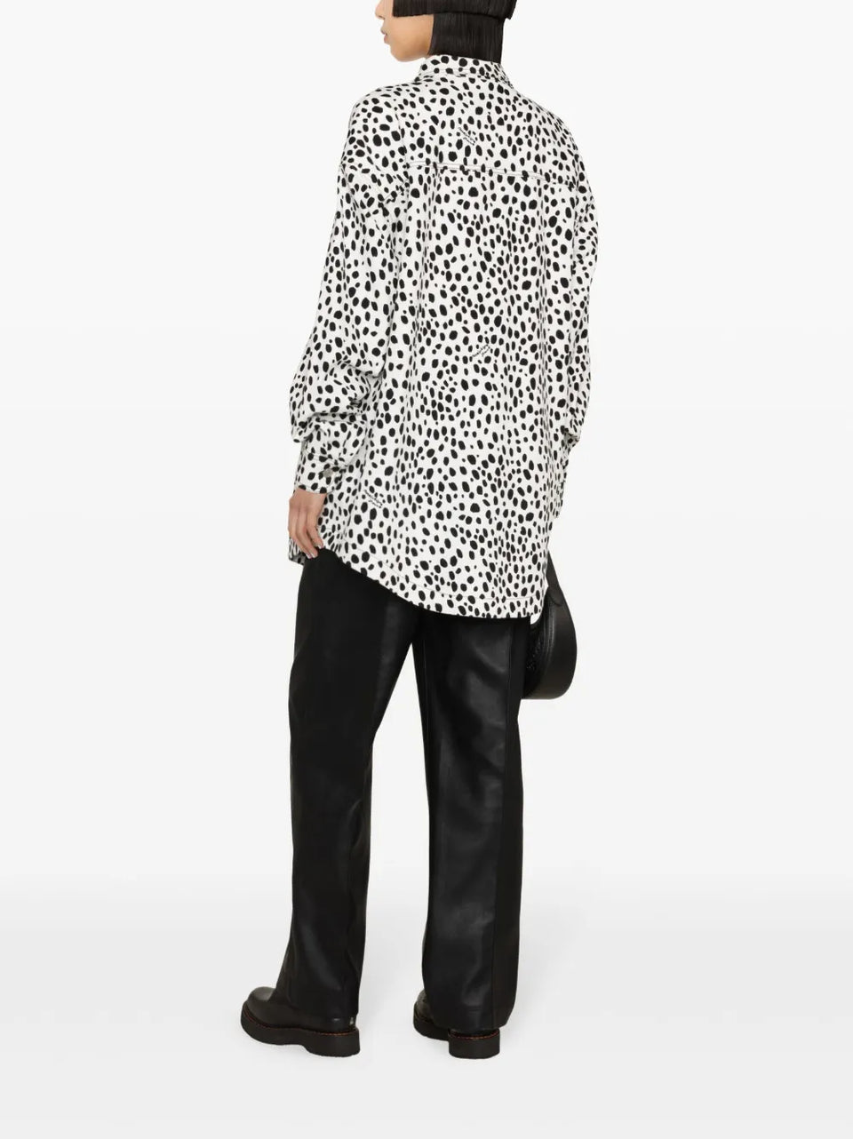 dalmatian-print shirt jacket