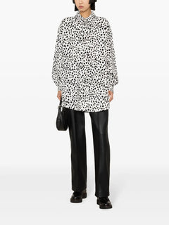 dalmatian-print shirt jacket