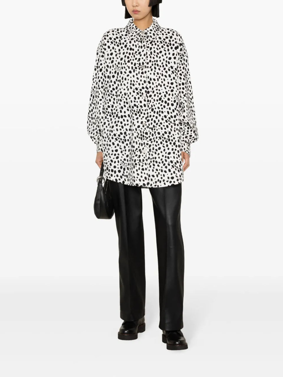 dalmatian-print shirt jacket
