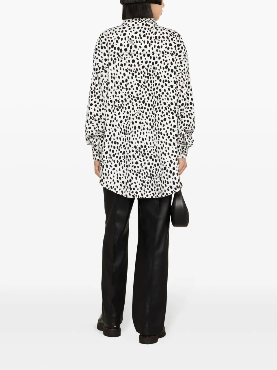 dalmatian-print shirt jacket