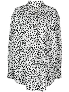 dalmatian-print shirt jacket