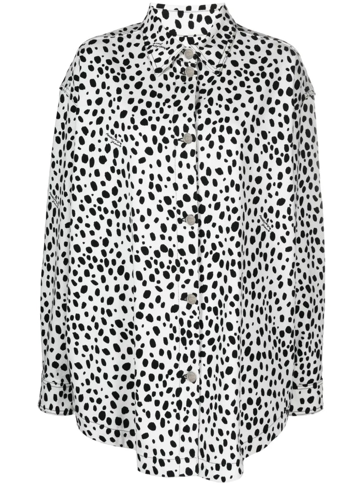 dalmatian-print shirt jacket