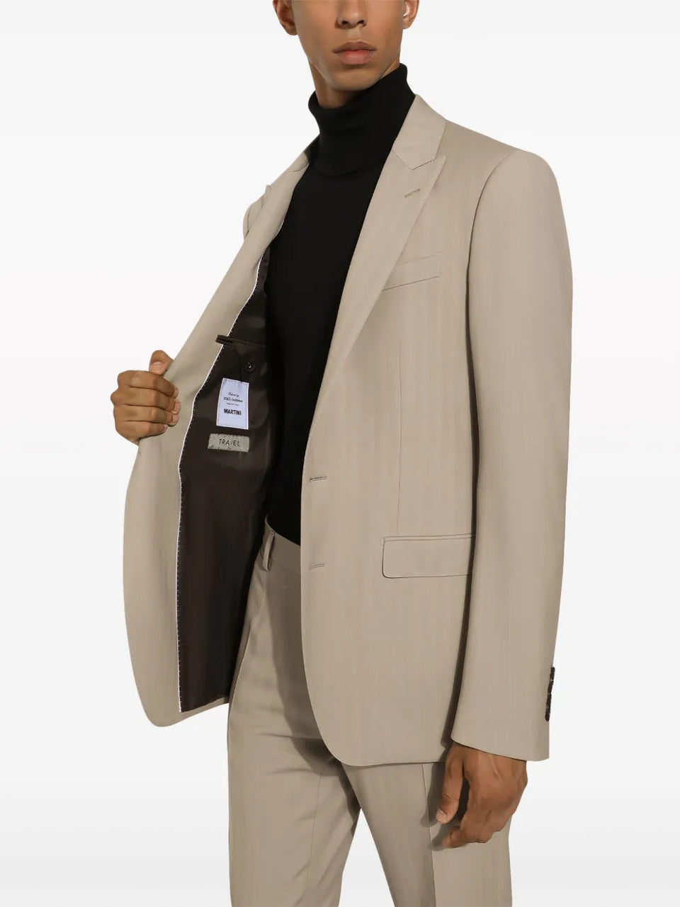 tonal-striped two-piece suit