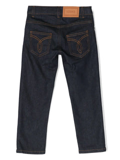 Medusa-plaque slim-leg jeans