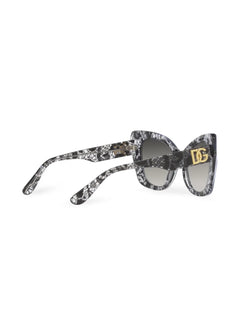 lace-print cat-eye frame sunglasses