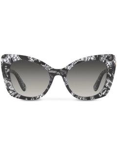 lace-print cat-eye frame sunglasses