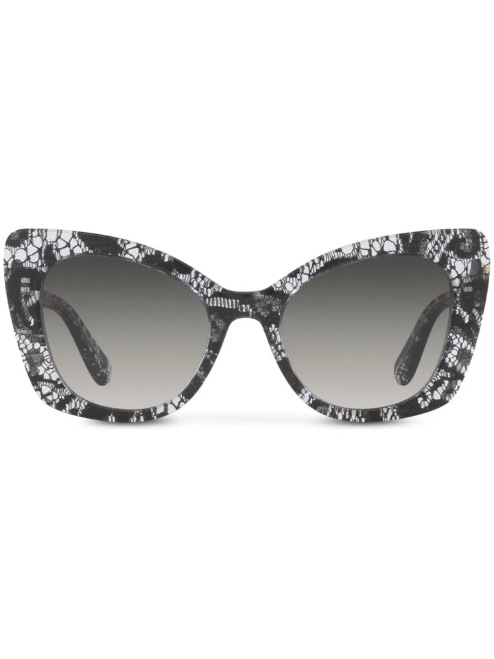 lace-print cat-eye frame sunglasses