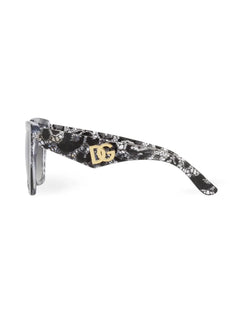 lace-print square-frame sunglasses