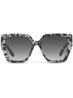 lace-print square-frame sunglasses