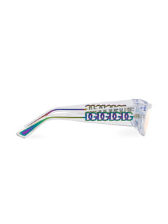 transparent rectangle-frame sunglasses