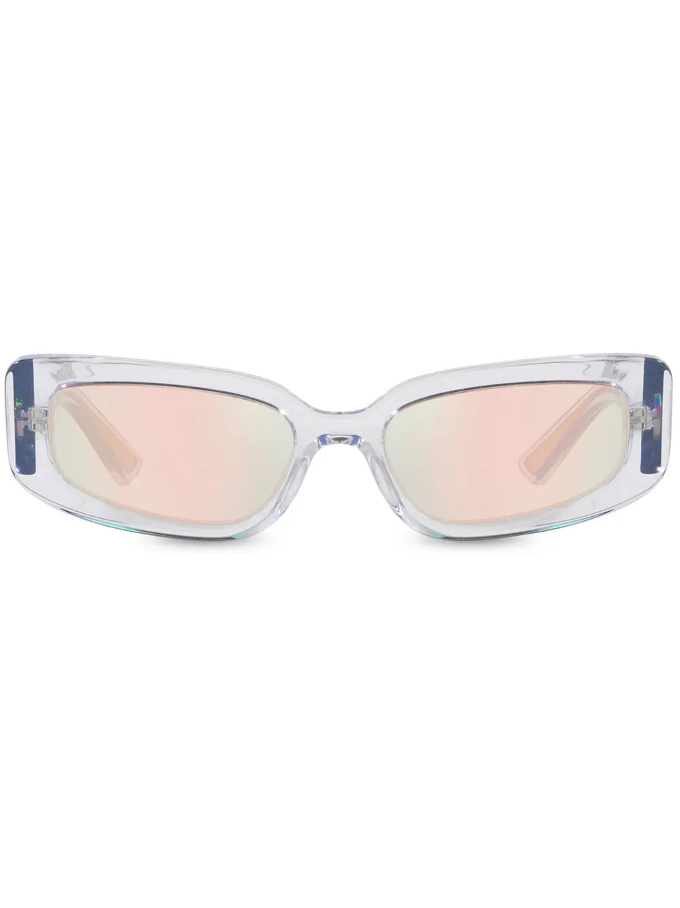 transparent rectangle-frame sunglasses