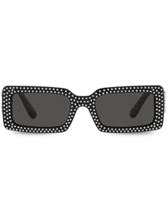crystal-embellished rectangle-frame sunglasses
