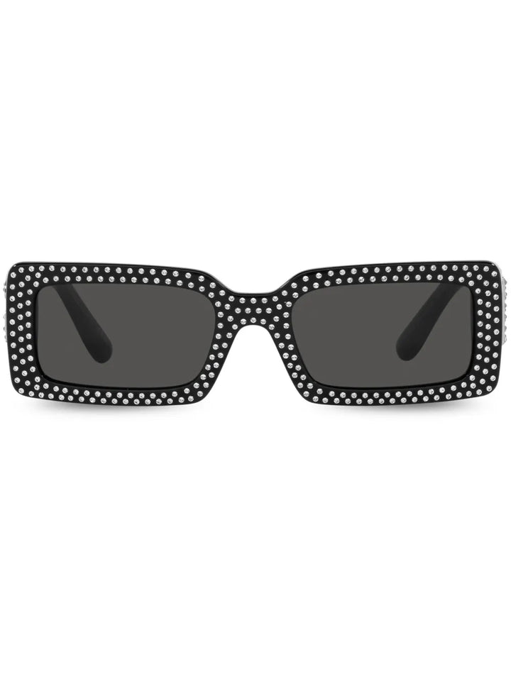 crystal-embellished rectangle-frame sunglasses
