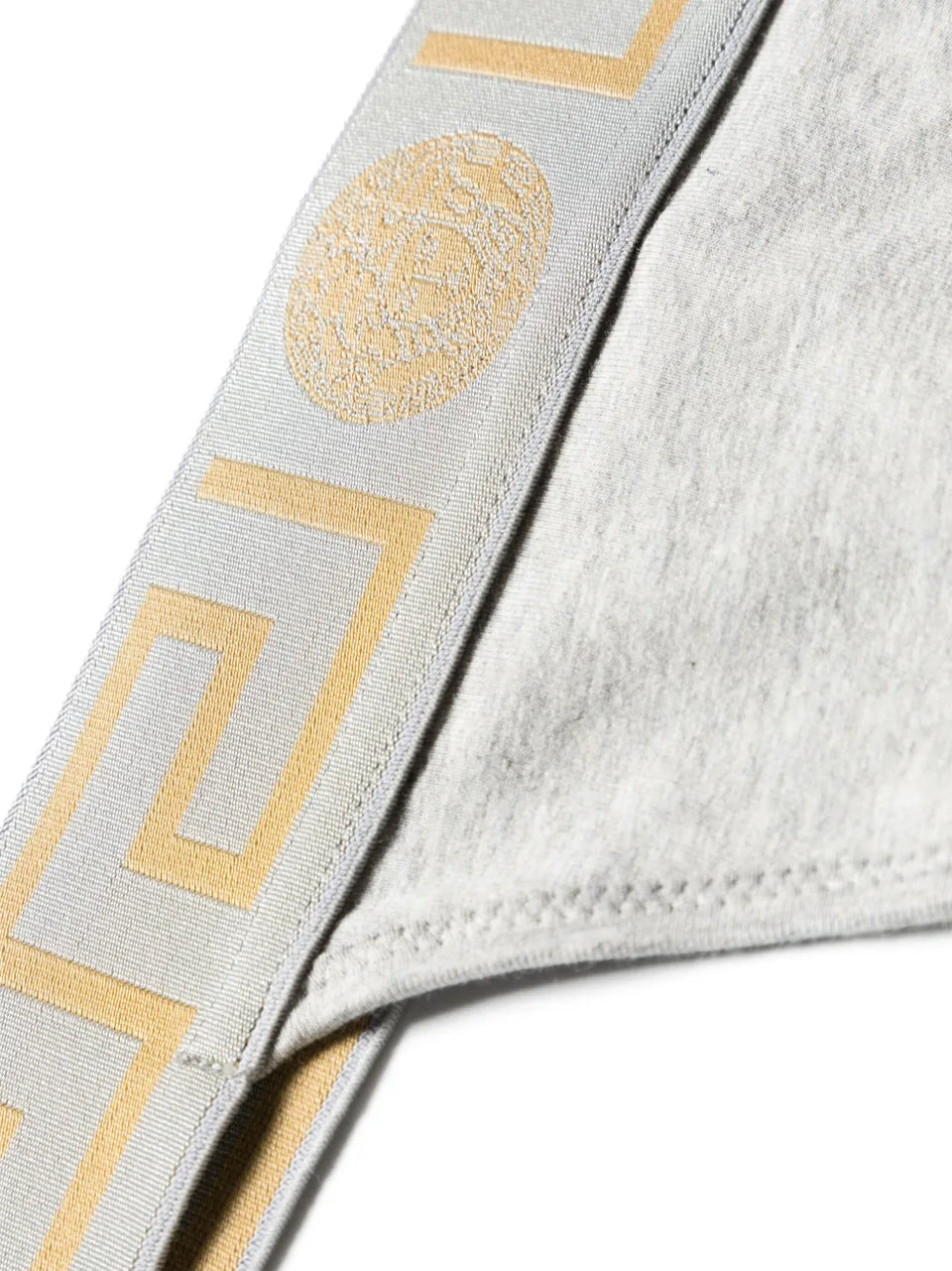 Greca-waistband jersey thong