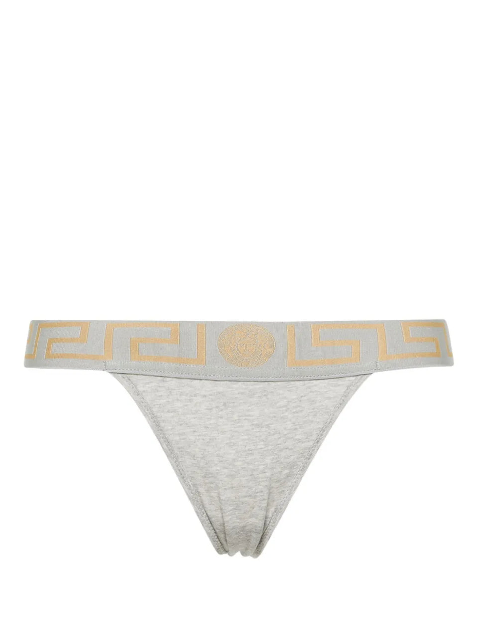 Greca-waistband jersey thong