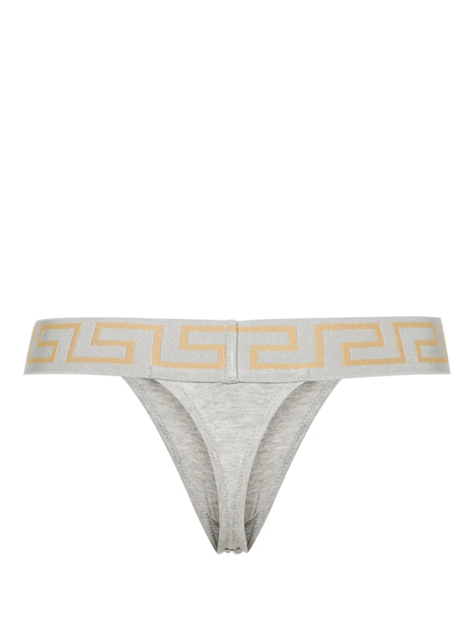 Greca-waistband jersey thong