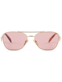 triangle-logo pilot-frame sunglasses