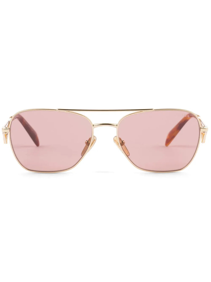 triangle-logo pilot-frame sunglasses