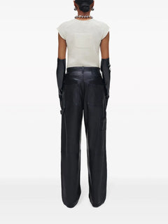 wide-leg leather trousers