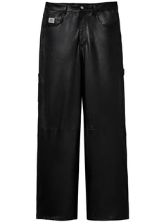 wide-leg leather trousers
