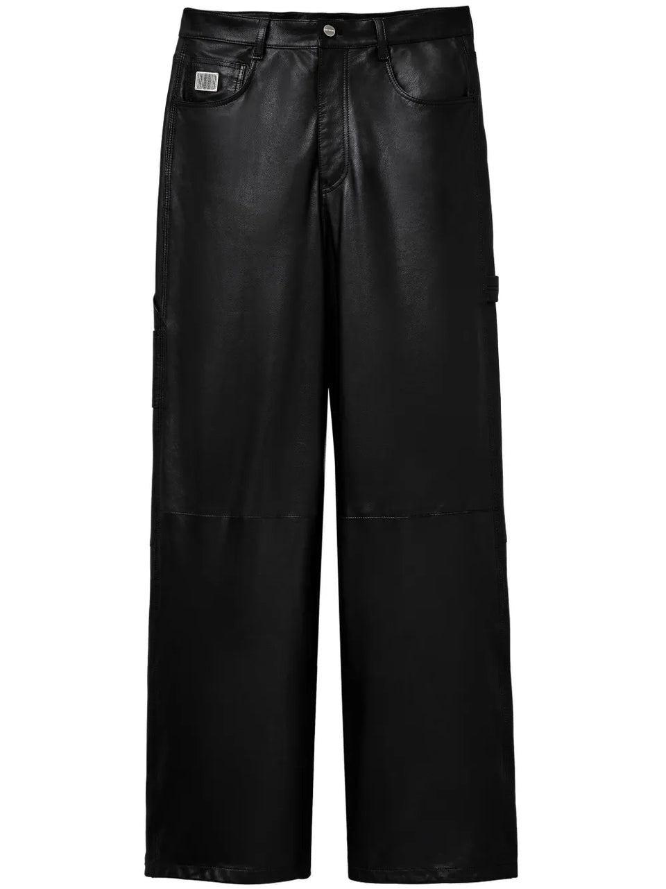 wide-leg leather trousers