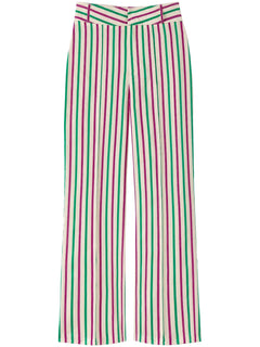 Yoshi striped pattern trousers