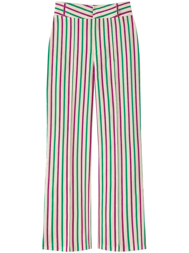 Yoshi striped pattern trousers