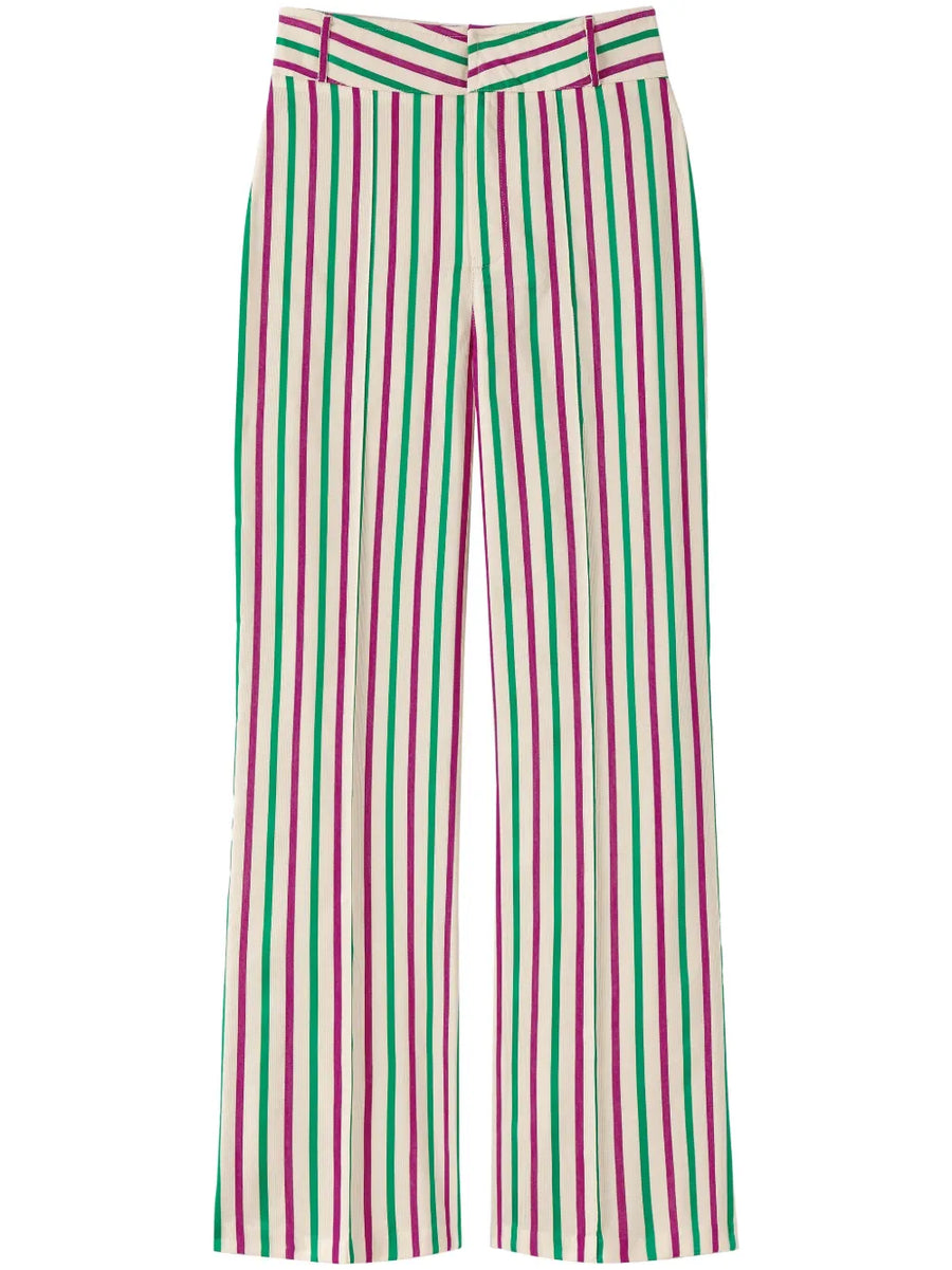 Yoshi striped pattern trousers