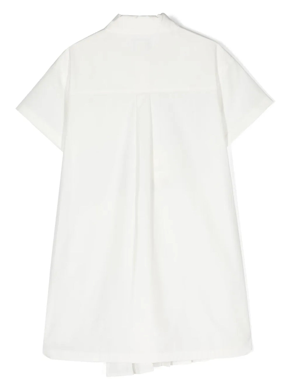 pleat-detail cotton shirtdress