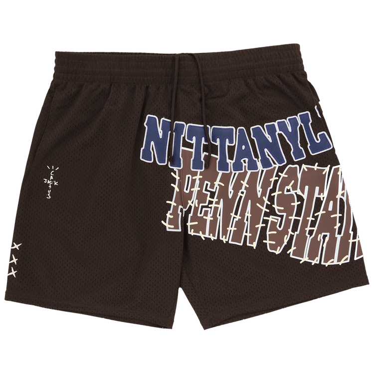 Cactus Jack by Travis Scott x Mitchell & Ness Penn State University Shorts Brown