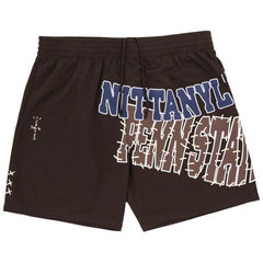 Cactus Jack by Travis Scott x Mitchell & Ness Penn State University Shorts Brown