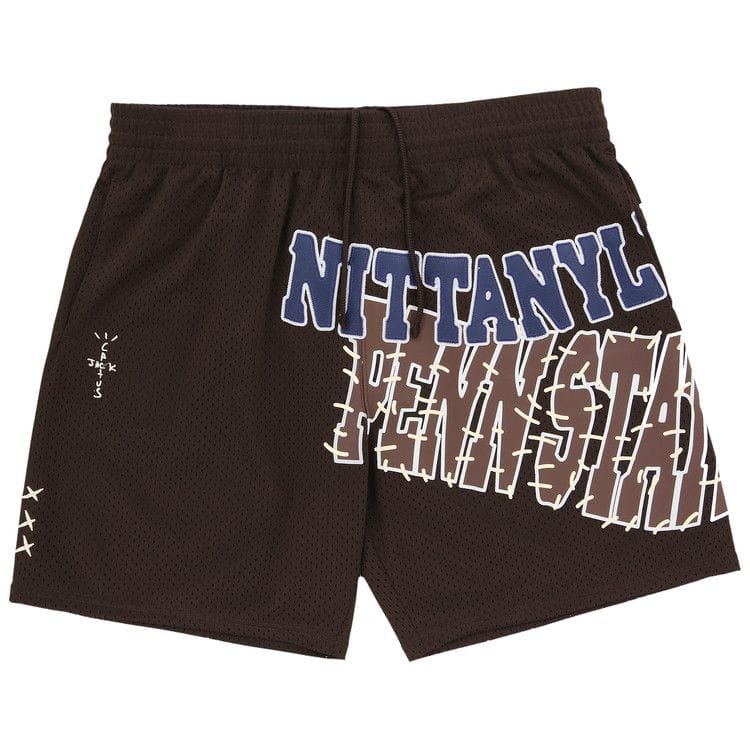 Cactus Jack by Travis Scott x Mitchell & Ness Penn State University Shorts Brown