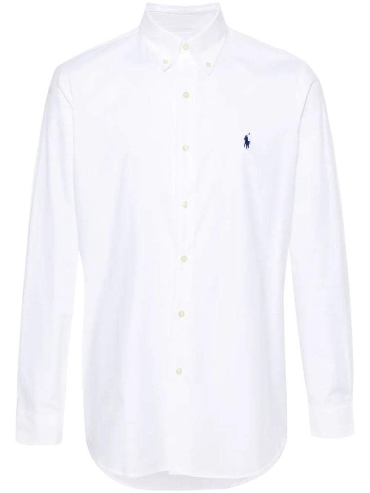 Polo Pony-embroidered poplin shirt
