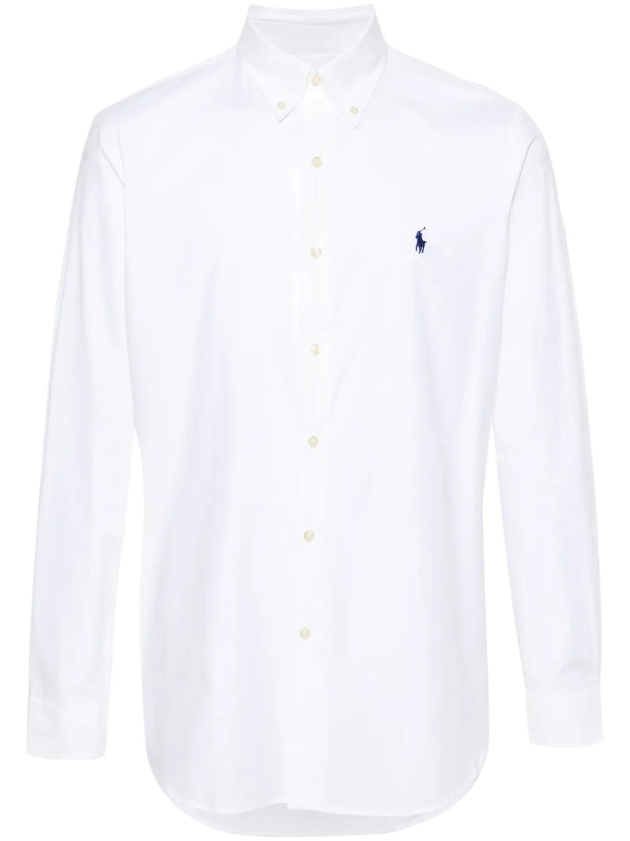 Polo Pony-embroidered poplin shirt