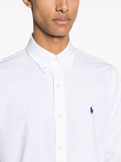 Polo Pony-embroidered poplin shirt
