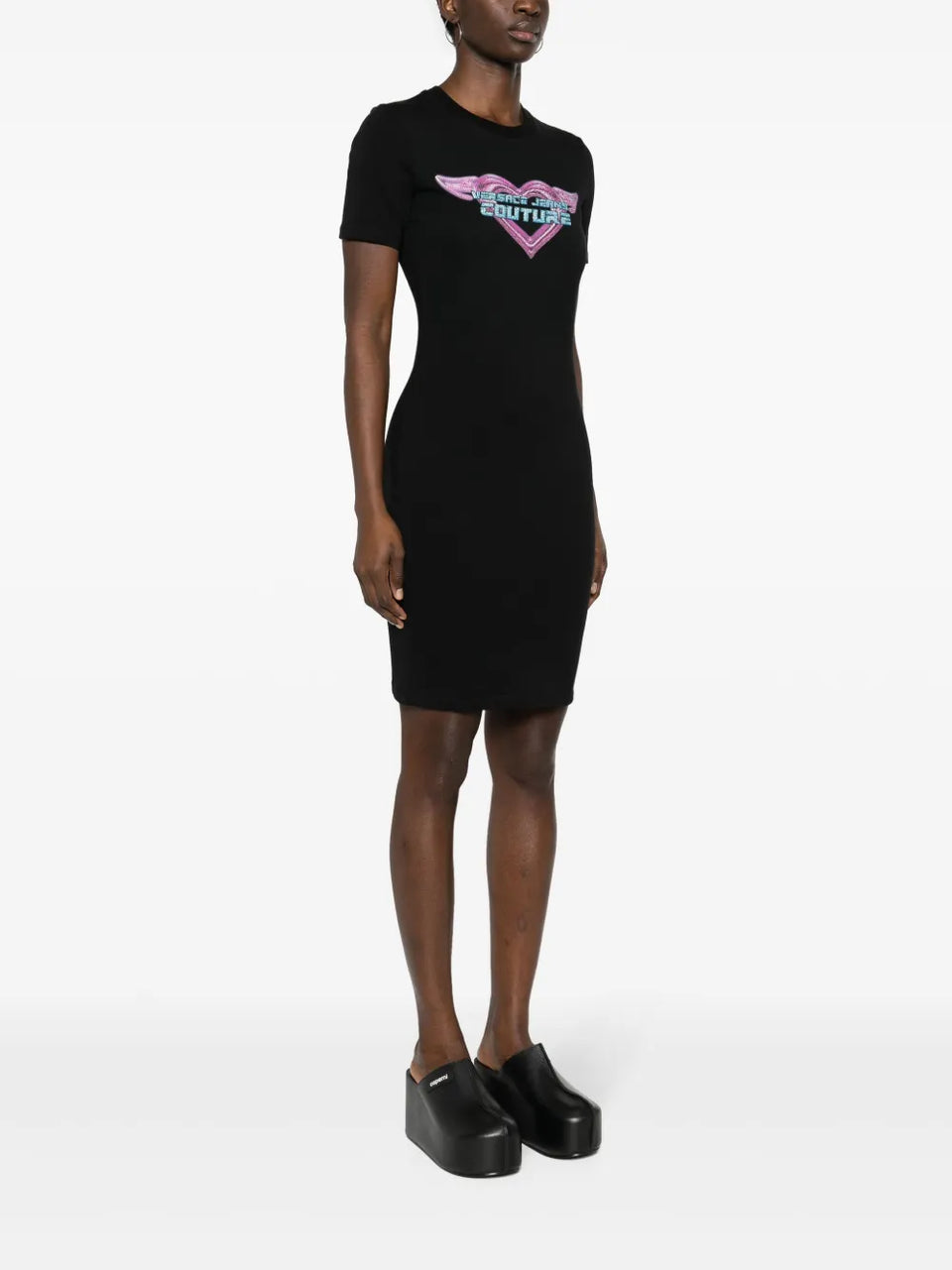 rhinestone-embellished mini dress