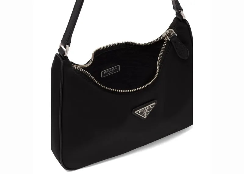 Prada Re-Edition 2005 Mini Bag Nylon Saffiano Leather Strap Black