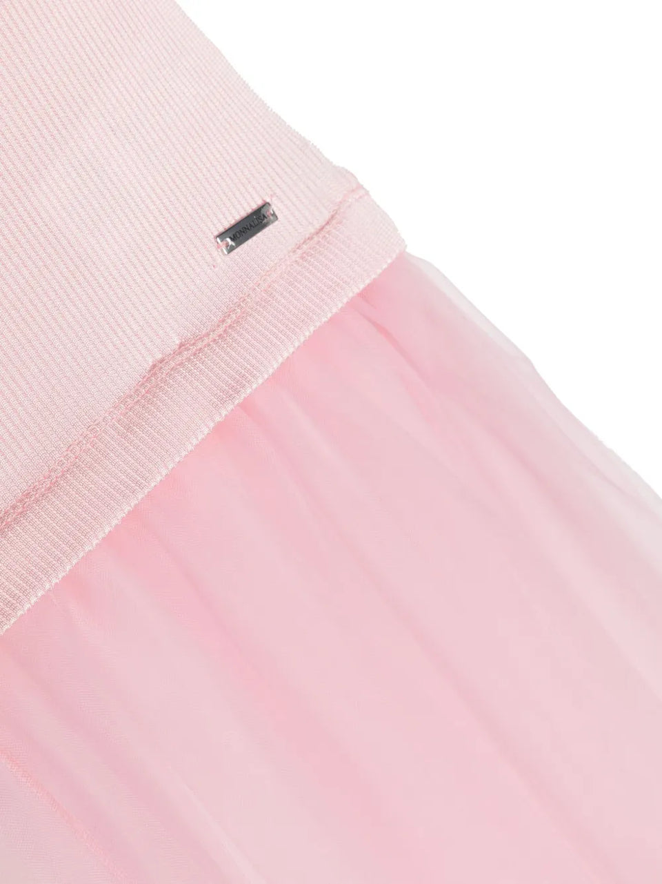 tulle-panel ribbed skirt