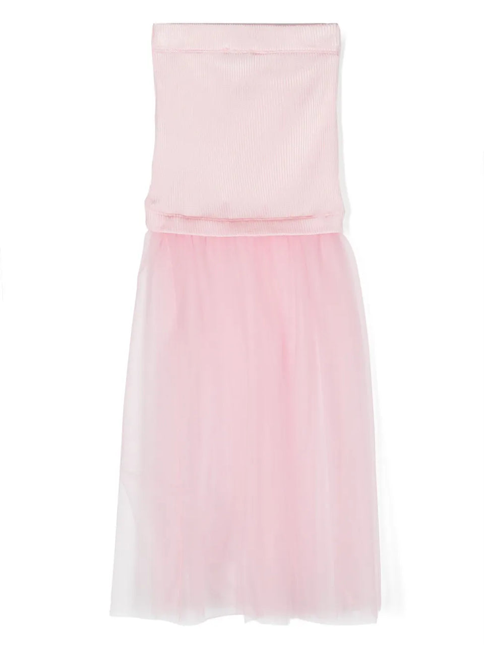 tulle-panel ribbed skirt