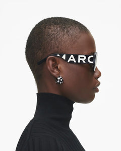 Marc Jacobs Marc Jacobs The Bold Logo Square Sunglasses Black/White Black/white