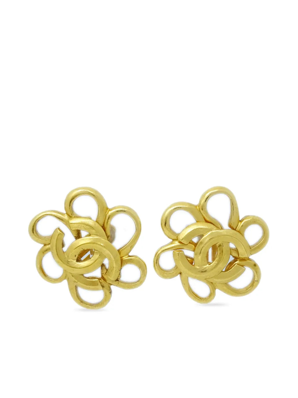 1996 CC Flower clip-on earrings