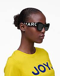 Marc Jacobs The Bold Logo Cat Eye Sunglasses Black/white