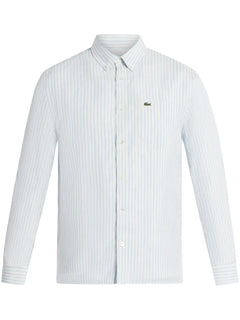 logo-appliqué striped shirt