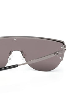 skull-stud shield-frame sunglasses