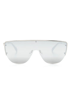 skull-stud shield-frame sunglasses